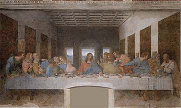 Jesus at the table with the Twelve Apostles announces that one of them will betray him.