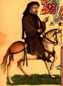 Chaucer as a pilgrim. Ellesmere Manuscript, Huntington Library, San Marino, California (22K)