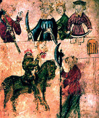 Ilustracin medieval de Sir Gawain and the Green Knight (39K)